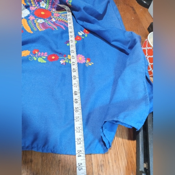 Embroidered Blue Maxi Dress - Picture 7 of 11